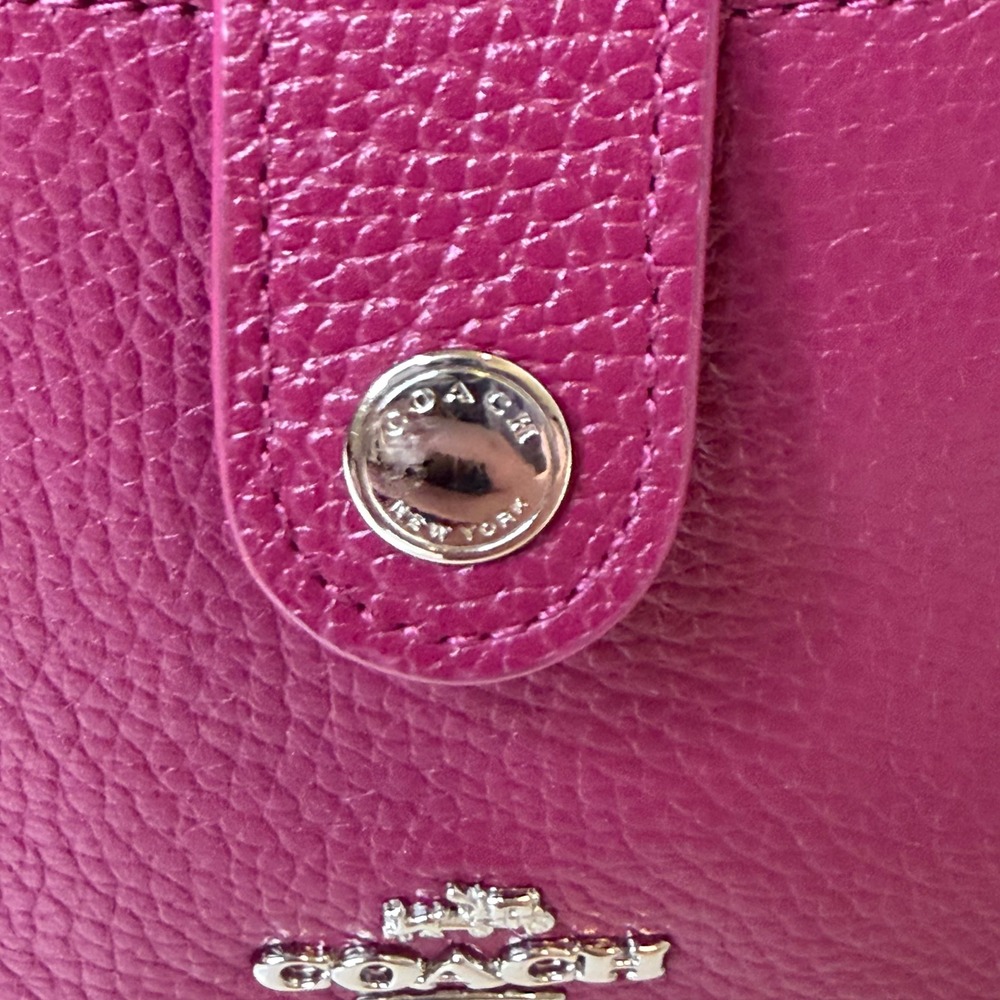 Coach Crossbody Bag Womens Magenta Pebbled Leather G1592-64798 Barbiecore 8in - Picture 5 of 16